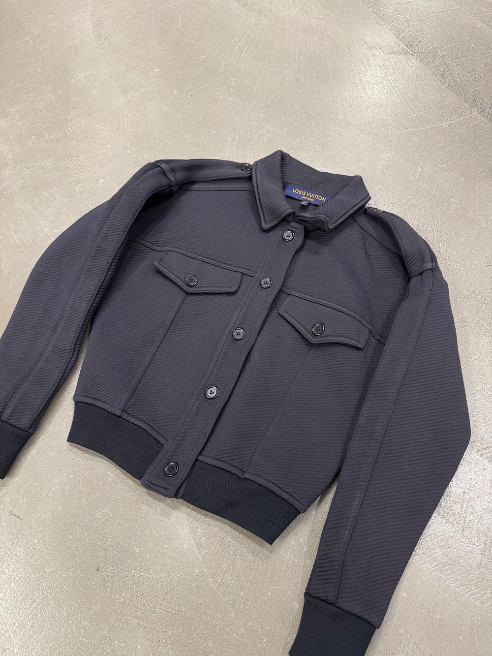 Louis Vuitton uniform cropped bomber jacket