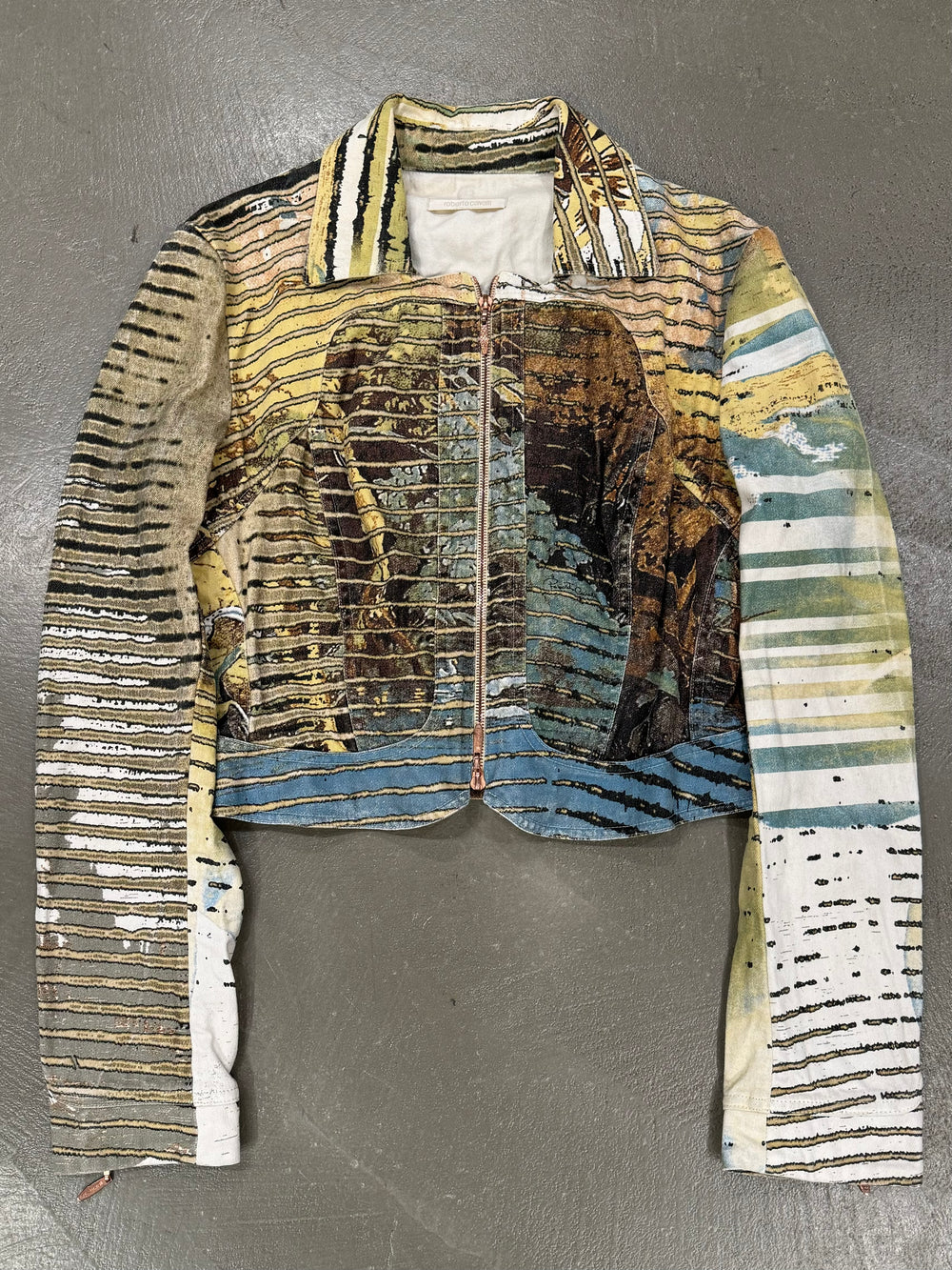 S/S2002 Roberto cavalli jungle lion cropped jacket