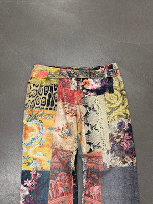 A/W2002 Roberto Cavalli patchwork pants