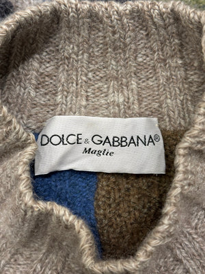 1994 Dolce & Gabbana “Le Maglie” runway patchwork reconstructed knit cardigan