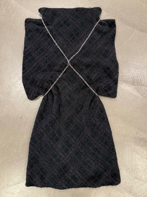 A/W2001 Maison Margiela oversized dress with harness bondage chain