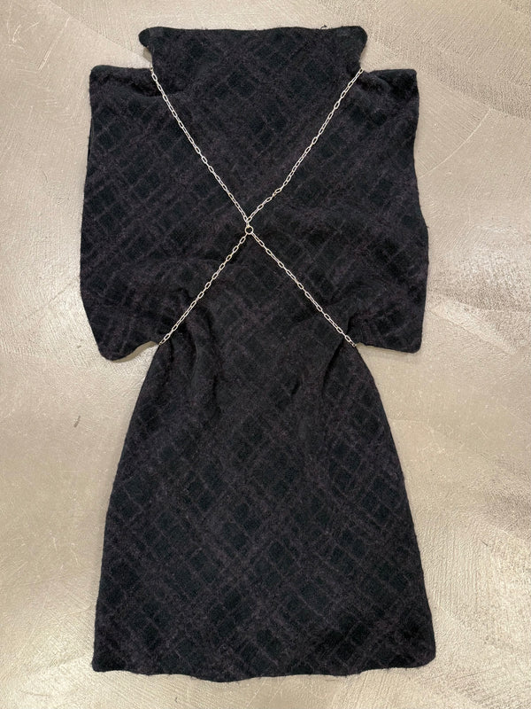 A/W2001 Maison Margiela oversized dress with harness bondage chain