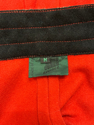 A/W1989-90 Jean Paul Gaultier red wool military jacket with contrast trim