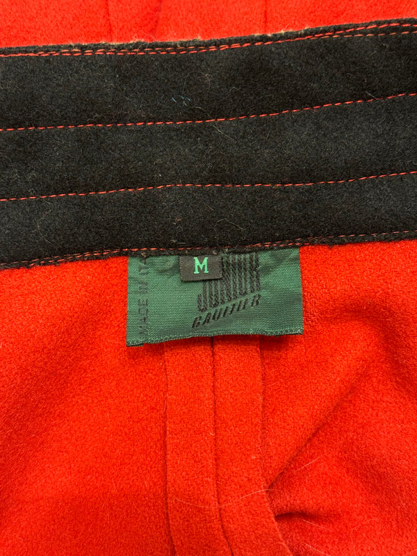 A/W1989-90 Jean Paul Gaultier red wool military jacket with contrast trim