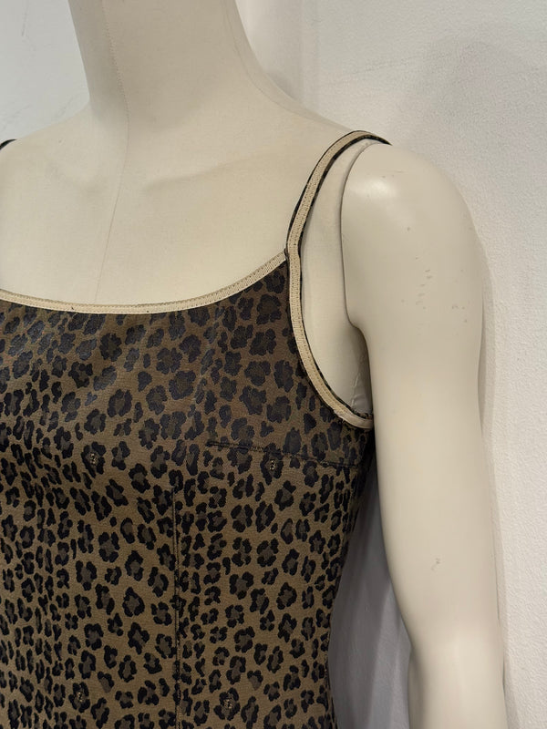 2000s Fendi leopard print bodycon mini dress