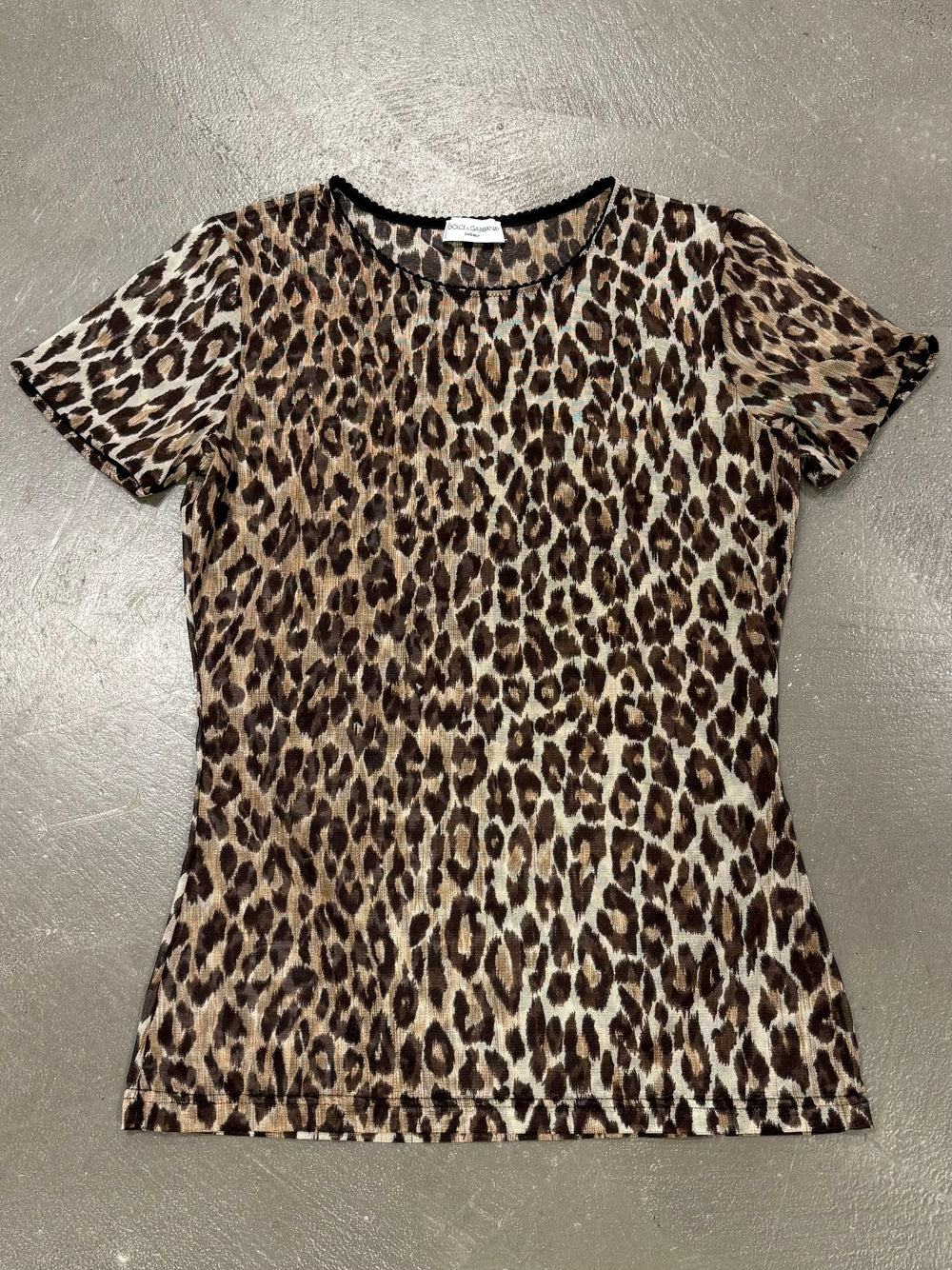 2000s Dolce & Gabbana sheer sexy leopard top
