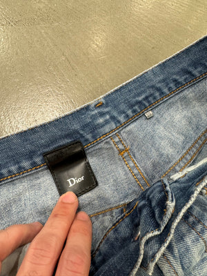2000s Dior by Hedi Slimane skinny distressed repaired jeans