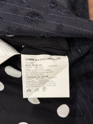 A/W2004 Junya Watanabe destroyed pinstripe runway blazer