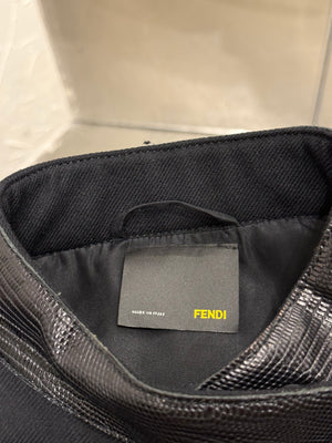 2003 Fendi paneled biker jacket with leather details