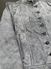 Load image into Gallery viewer, 2002 Ann Demeulemeester runway cracked leather napoleon military jacket
