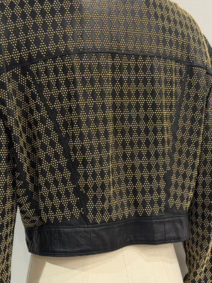 S/S1992 Gianni Versace studded leather jacket with heavy gold metal studs