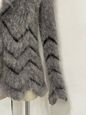 2000s Roberto Cavalli mohair paneled cardigan