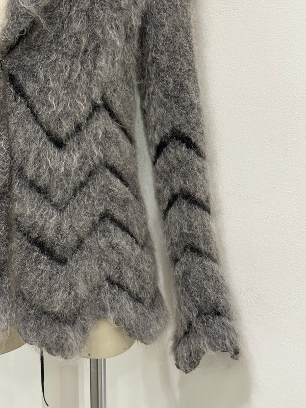 2000s Roberto Cavalli mohair paneled cardigan