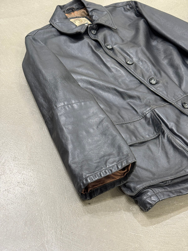 2000s Armani leather coat