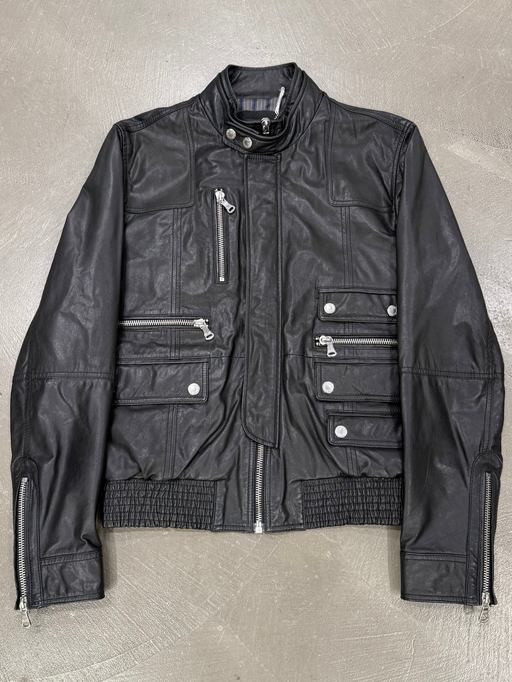 2000s Dolce & Gabbana multi-zip leather jacket
