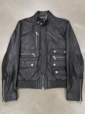 2000s Dolce & Gabbana multi-zip leather jacket