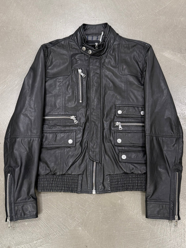 2000s Dolce & Gabbana multi-zip leather jacket