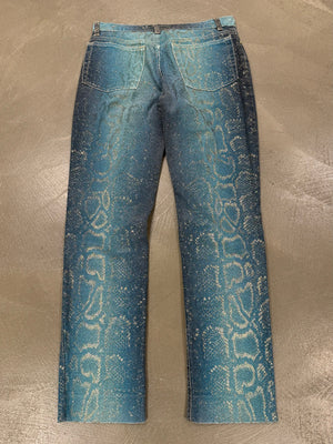 A/W 1999 Roberto Cavalli Python embellished jeans