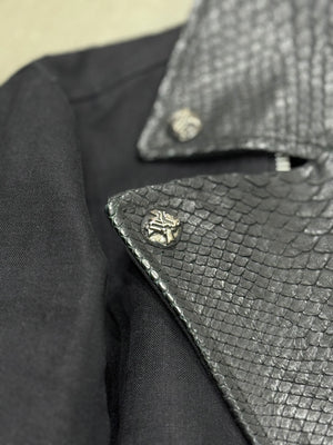 1990s Gianni Versace python leather biker jacket