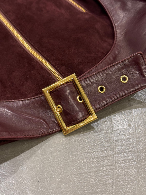 2001 Dolce & Gabbana paneled hybrid leather jacket