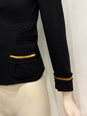 2006 Prada gold trimmed pleated jacket