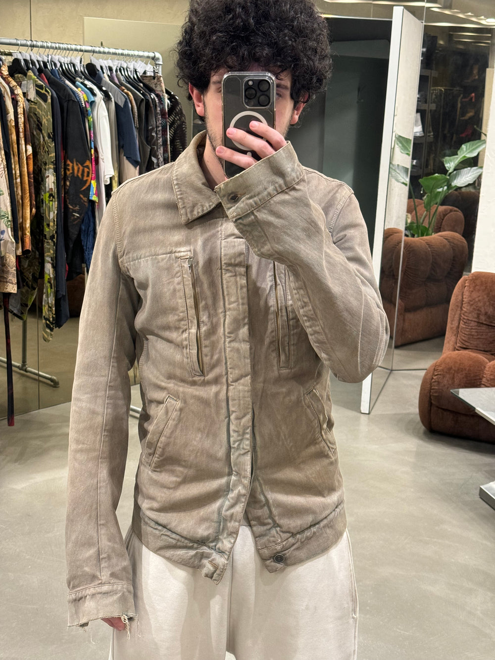 2004 Rick Owens rusty faded worker denim jacket