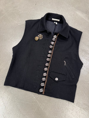 A/W1989 Helmut Lang runway wool vest with metal trinkets