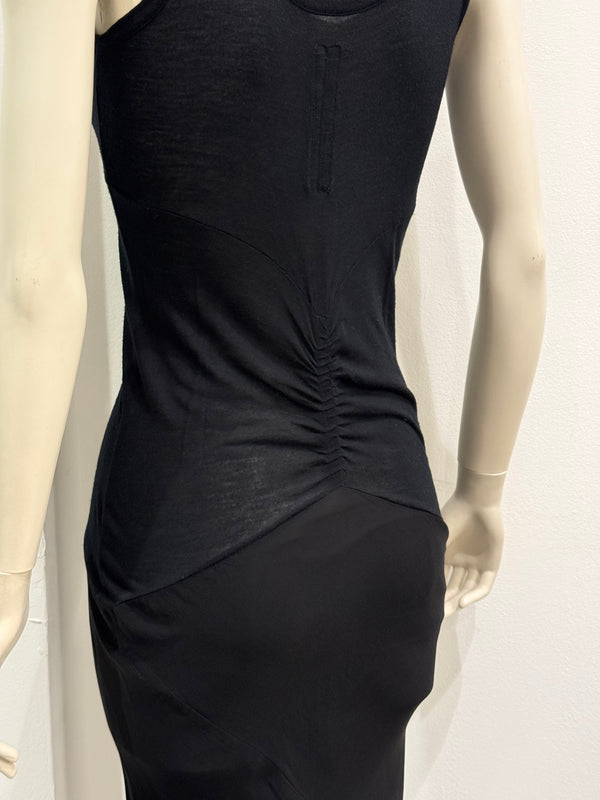 S/S2008 Rick Owens "Creatch" ruched maxi dress