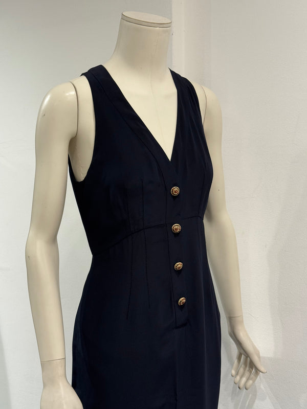 2000s Chanel silk scarf-neck maxi dress