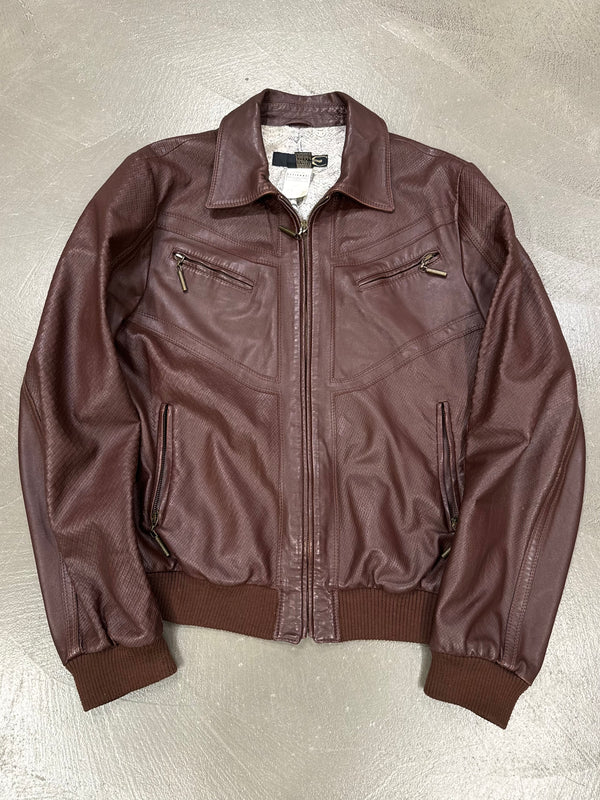 S/S2007 Roberto Cavalli paneled flight leather jacket