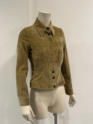 2002 Dolce & Gabbana butterfly corduroy structured jacket