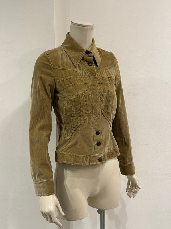 2002 Dolce & Gabbana butterfly corduroy structured jacket