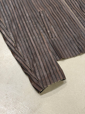 2000s Dolce & Gabbana pinstripe textured zip up jacket