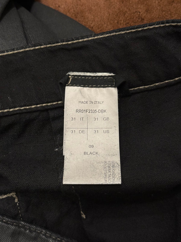 2020s Rick Owens DRKSHOW bolan bootcut waxed jeans