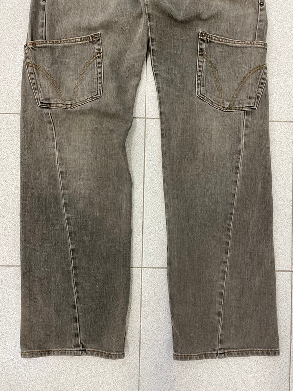 AW2003 D&G double waisted asymmetrical pockets denim