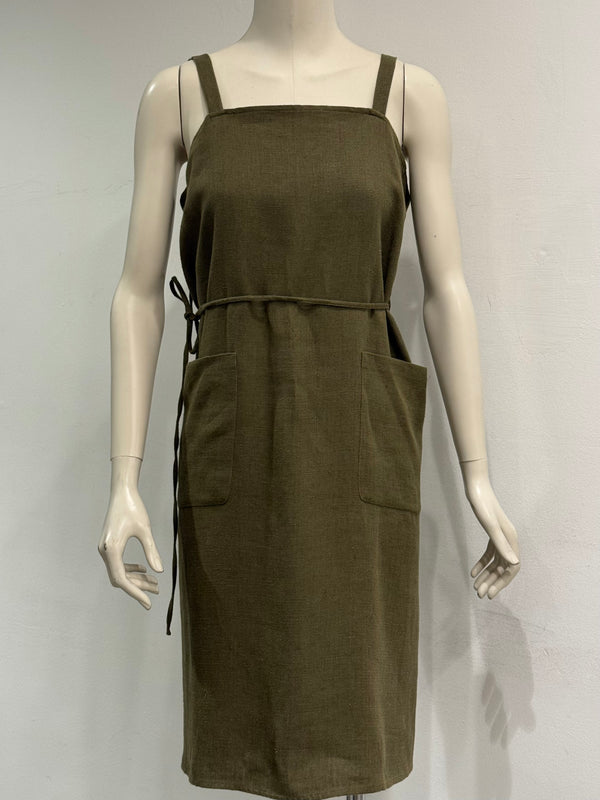 1990s Prada linen wrap dress