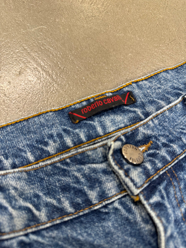 2000s Roberto Cavalli mainline embroidered snake jeans