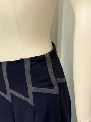 1990s Prada geometric pleated midi skirt