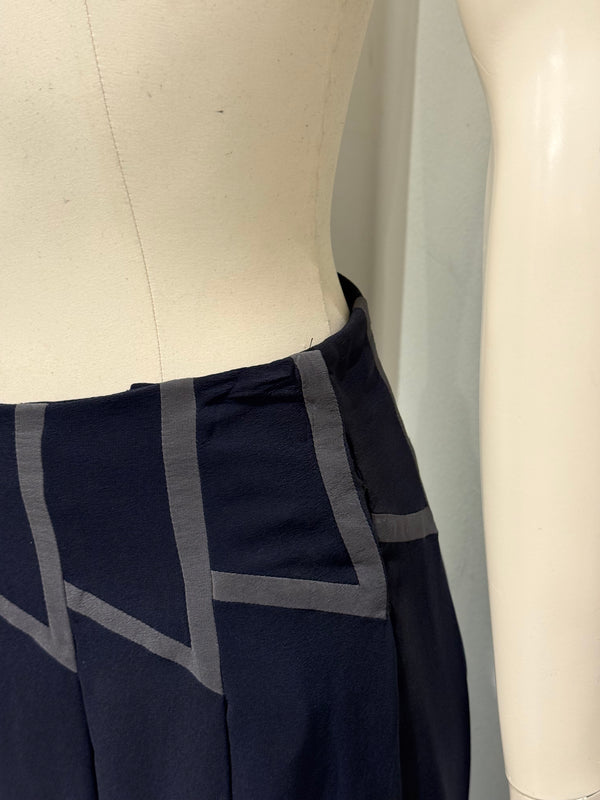 1990s Prada geometric pleated midi skirt
