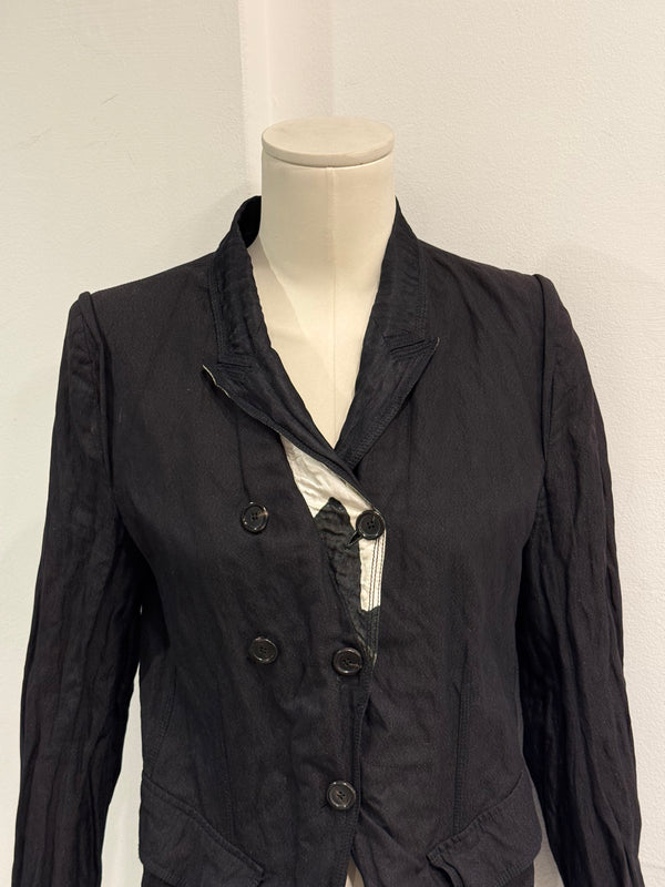 2010s Ann Demeulemeester black asymmetrical jacket