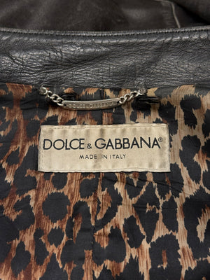 2001 Dolce & Gabbana multi zip faded distressed biker leather jacket