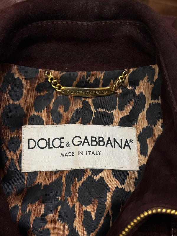 2001 Dolce & Gabbana paneled hybrid leather jacket