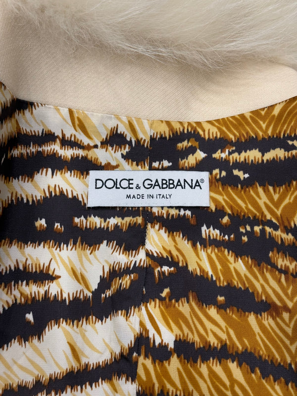 2000s Dolce & Gabbana collar fur wool coat