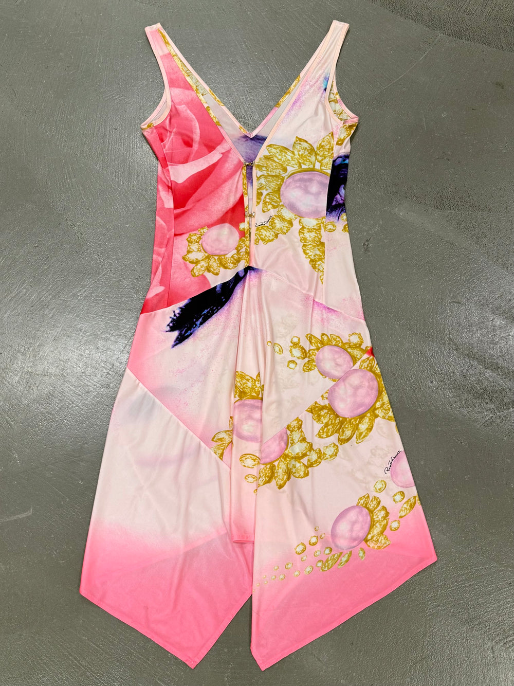 S/S 2001 Roberto Cavalli Elizabeth Taylor eye silk mini dress