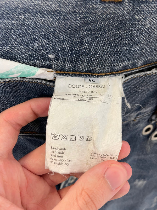 SS06 Dolce & Gabbana eyelet studded holed jeans