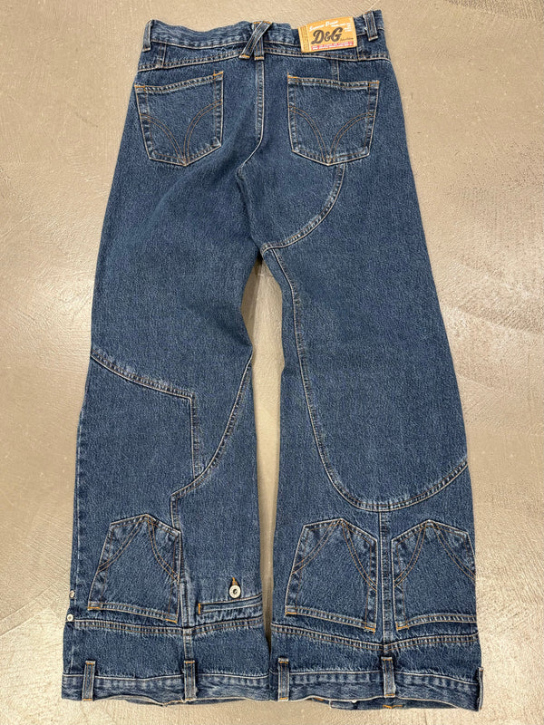 A/W2003 Dolce & Gabbana upside down waisted leg jeans
