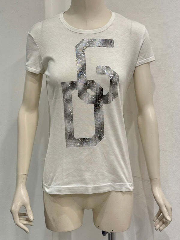 2003 Dolce & Gabbana swaroski logo t.shirt