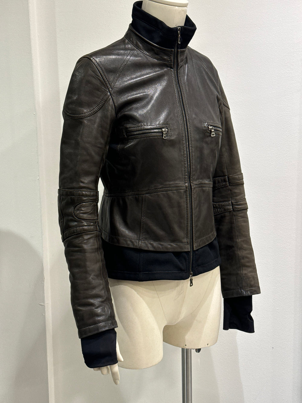 2000s Prada biker leather jacket