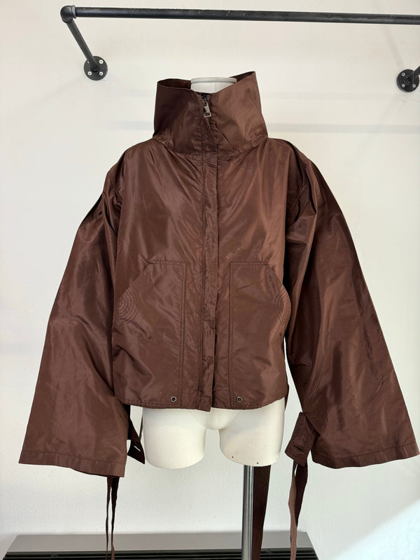 F/W 2002 Gucci by Tom Ford Brown Silk Baggy Kimono Jacket
