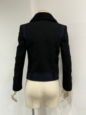 F/W2007 Balenciaga by Ghesquiere double breasted coat with wool shearling collar
